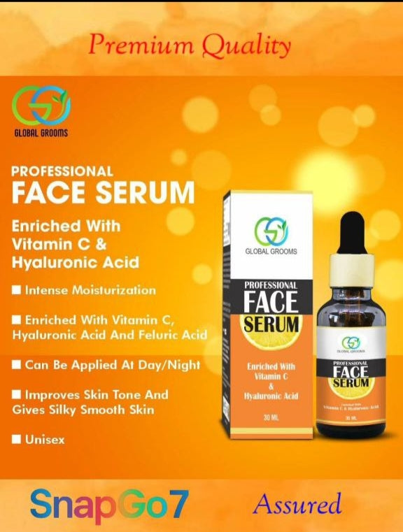 Global Grooms Professional Face Serum Natural & Clean Beauty:
