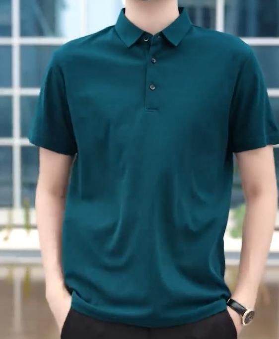 Men's Casual Solid Polo Neck T-shirt