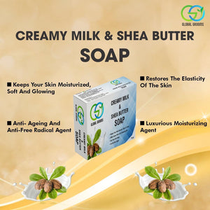 Combo Pack of 3 Creamy Milk Shea Butter Soap by Global Grooms